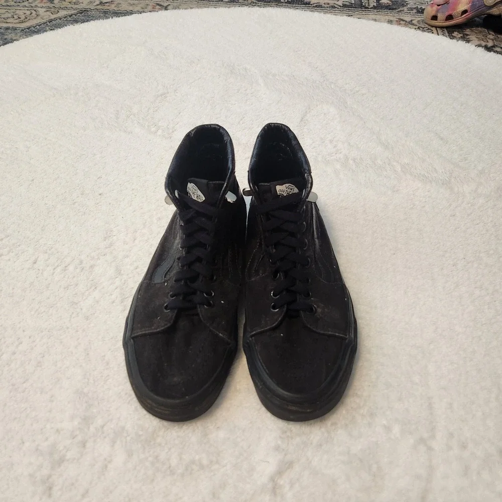 Vans High Top All Black Canvas Sneakers Mens 6.5 or Womens‎ 8